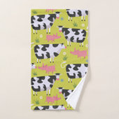 Koeien- en varkenspatroon bad handdoek (Handdoek)