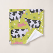 Koeien- en varkenspatroon bad handdoek (Wasdoekje)
