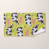 Koeien- en varkenspatroon bad handdoek (Handdoek)