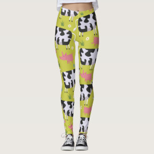 Koeien- en varkenspatroon leggings