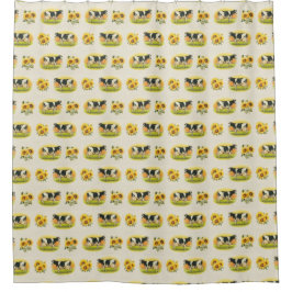 Koeien en Zonnebloemen Douchegordijn