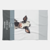 Koeien ETEN, SLAPEN, KAUWEN CUD, HERHALEN! Theedoek (Horizontaal)