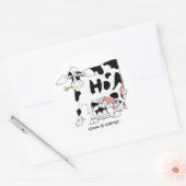 Koeien gaat het? ronde stickers (Envelop)