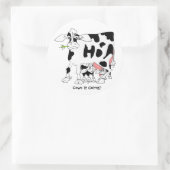 Koeien gaat het? ronde stickers (Tas)