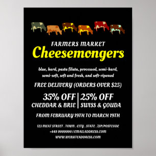 Koeien grazen, Cheesemonger Adverteren Poster