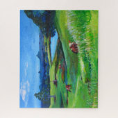 Koeien grazen, Glasshouse Mountains Legpuzzel (Verticaal)