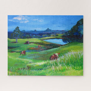 Koeien grazen, Glasshouse Mountains Legpuzzel