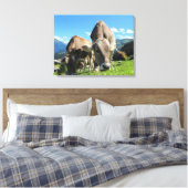 Koeien grazen in Oostenrijk Canvas Afdruk (Insitu (Slaapkamer))