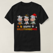 Koeien Happy Hallothanksmas Halloween Thanksgiving T-shirt (Design voorkant)