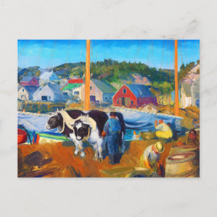 Koeien, haven van George Wesley Bellows Briefkaart