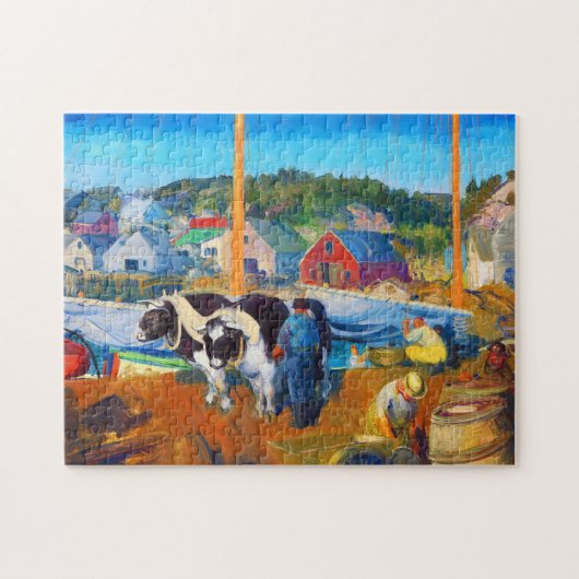 Koeien, haven van George Wesley Bellows Legpuzzel (Horizontaal)