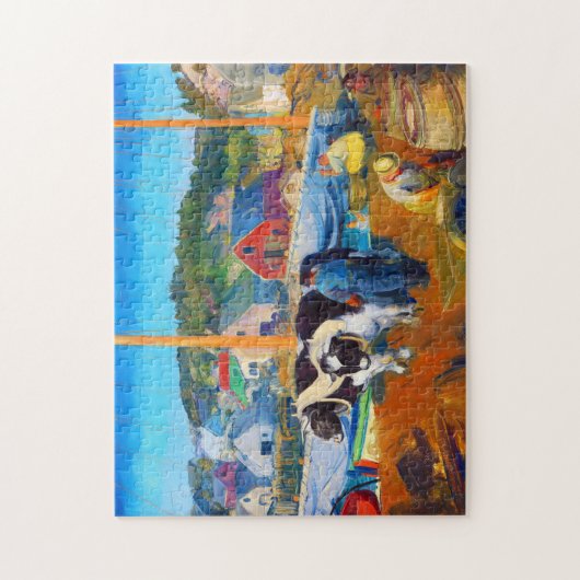 Koeien, haven van George Wesley Bellows Legpuzzel (Verticaal)