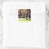 Koeien herfst afbreken Veldgebied Natuur Vierkante Sticker (Tas)