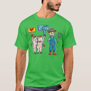 Koeien houden van boer die koe boer is t-shirt