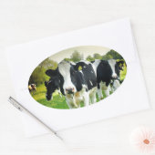 Koeien houden van staren ovale sticker (Envelop)