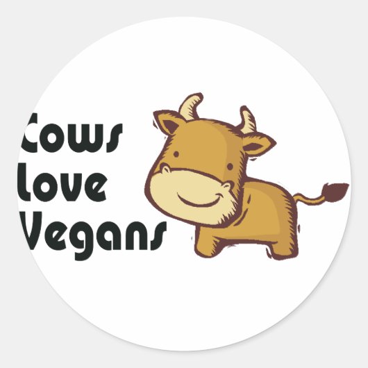 koeien houden van vegans ronde sticker (Voorkant)