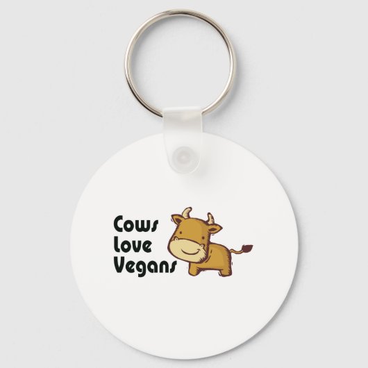 koeien houden van vegans sleutelhanger (Voorkant)