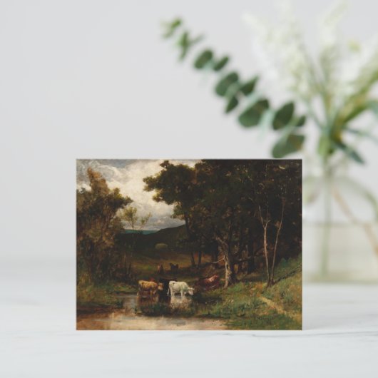 Koeien in de beek bij Trees - Edward Bannister Briefkaart (Staand voorkant)
