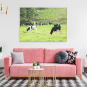 Koeien in de Country Pasture Fotowand Canvas Kunst (Insitu (Woonkamer))