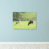 Koeien in de Country Pasture Fotowand Canvas Kunst (Insitu (Houten vloer))