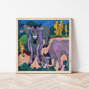 Koeien in de herfst Ernst Ludwig Kirchner Poster
