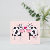 Koeien in de liefde briefkaart (Staand voorkant)
