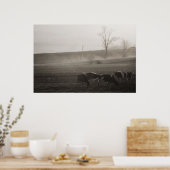 Koeien in de neveldruk poster (Keuken)