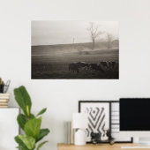 Koeien in de neveldruk poster (Thuiskantoor)