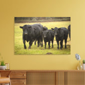 Koeien in de regen canvas afdruk (Insitu (Woonkamer))