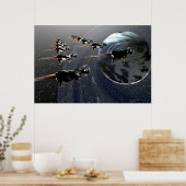 Koeien in de ruimte poster (Keuken)