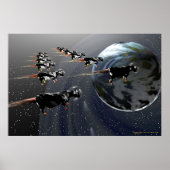 Koeien in de ruimte poster (Voorkant)