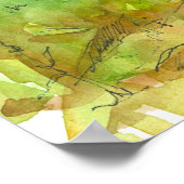 Koeien in de Waterverf van Boerderijen in het puin Poster (Hoek)