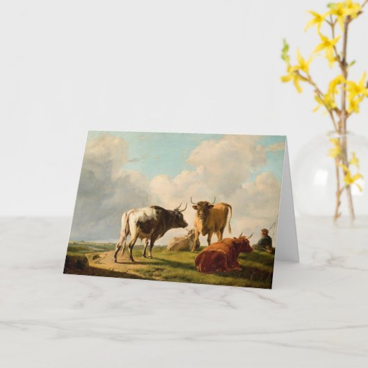Koeien in de wei | Eugène Joseph Verboeckhoven Kaart (Gele Bloem)