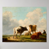 Koeien in de wei | Eugène Joseph Verboeckhoven Poster (Voorkant)