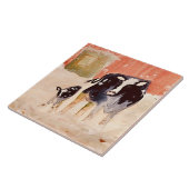 Koeien in de winterkeramische tegel (6 x 6 inch) tegeltje (Zijkant)