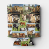 Koeien in een fotocollage, blikjeskoeler (Achterkant)