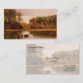 Koeien in een stroomgebied van Albert Bierstadt Visitekaartje (Voorkant / Achterkant)