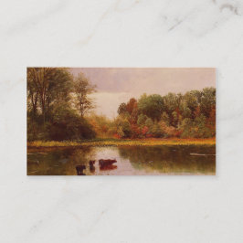 Koeien in een stroomgebied van Albert Bierstadt Visitekaartje