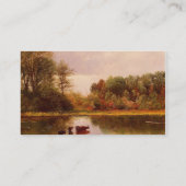 Koeien in een stroomgebied van Albert Bierstadt Visitekaartje (Achterkant)