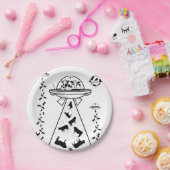 Koeien in een UFO-ruimteschip Papieren Bordje (Feest)