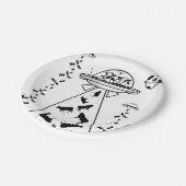 Koeien in een UFO-ruimteschip Papieren Bordje (Gekanteld)