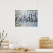 Koeien in een veld in de winter poster (Keuken)