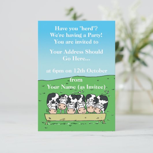 Koeien in een veldontwerp kaart (Staand voorkant)