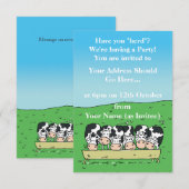 Koeien in een veldontwerp kaart (Voorkant / Achterkant)