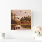 Koeien in een waterlandschap, Albert Bierstadt Vierkante Klok (Huis)