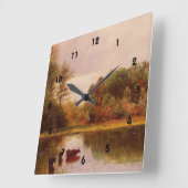 Koeien in een waterlandschap, Albert Bierstadt Vierkante Klok (Hoek)