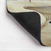 Koeien in een winterrivier muismat (Hoek)