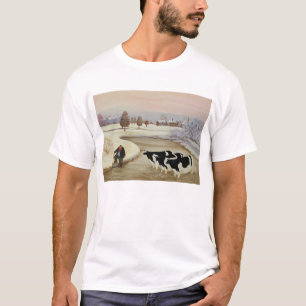 Koeien in een winterrivier t-shirt