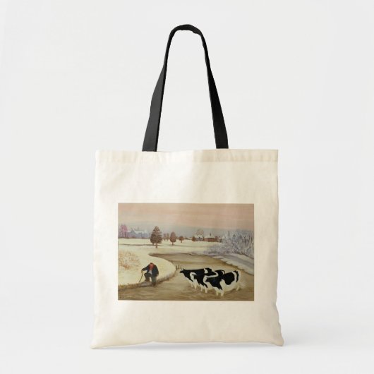 Koeien in een winterrivier tote bag (Voorkant)