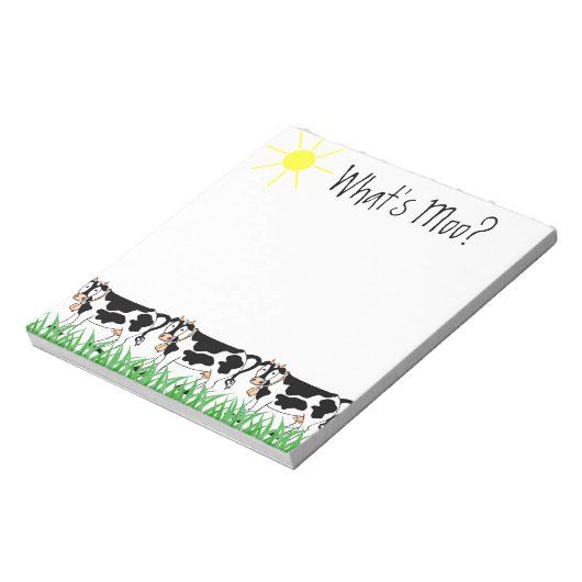 Koeien in gras met Whats Moo? Notitieblok (Linkerzijde)